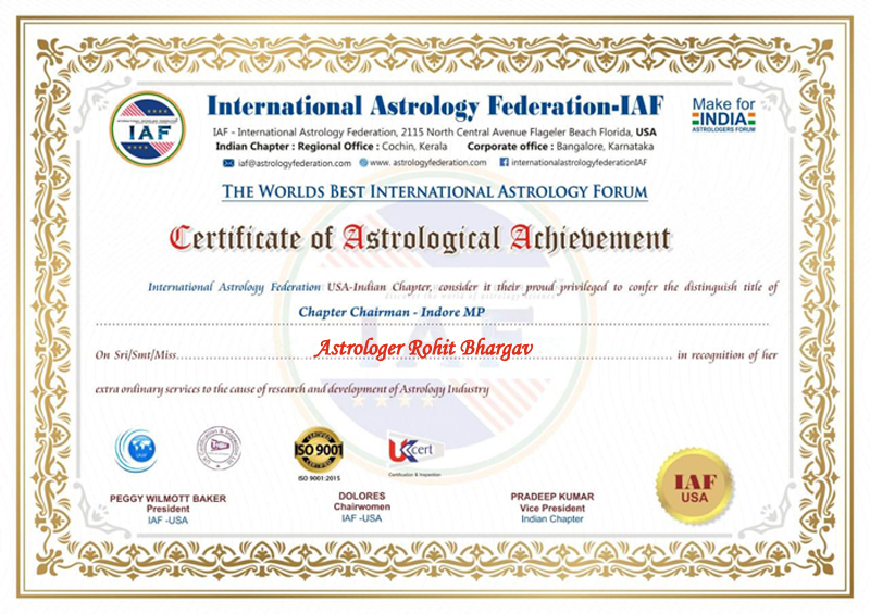 Astrologer Rohit Bhargav +91-6284329978